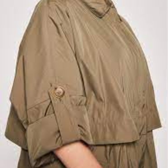 Geox Respira Parka Pisa Cape Jacket Deep Olive Green Size 12 - Picture 13 of 15